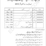 Date Sheet 5th Class – Punjab Board Exams – 2015