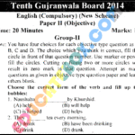 Past Paper 10th Class English Gujranwala Board 2014 Group 2 Past Paper 10th Class English Gujranwala Board 2014 Objective Type Group 2 Page 1