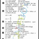 Past Paper 10th Physics Lahore 2016 Group 2 (English Medium) Past Paper Class 10 Physics Lahore Board 2016 Objective Type Group 2 (English Medium)