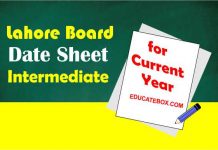 Lahore Board (1st Year, 2nd Year) Intermediate Datesheet 2022 intermediate Date Sheet BISE Lahore 1st 2nd year