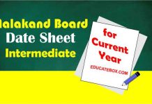 Malakand Board (1st Year, 2nd Year) Intermediate Datesheet 2022 Intermediate Date Sheet BISE Malakand - 1st year and 2nd year Malakand datesheet