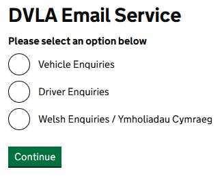 DVLA contact email address