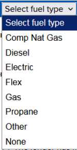 fuel type for NYS DMV Registration Fees