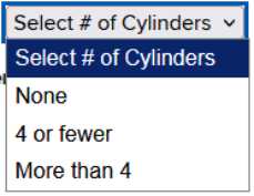 number of cylinder NY DMV Registration Fees