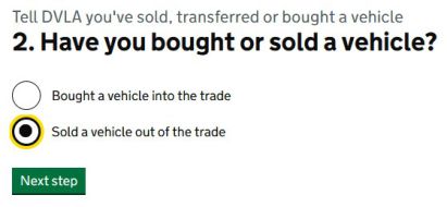motor trader tell dvla about sold car out of trade